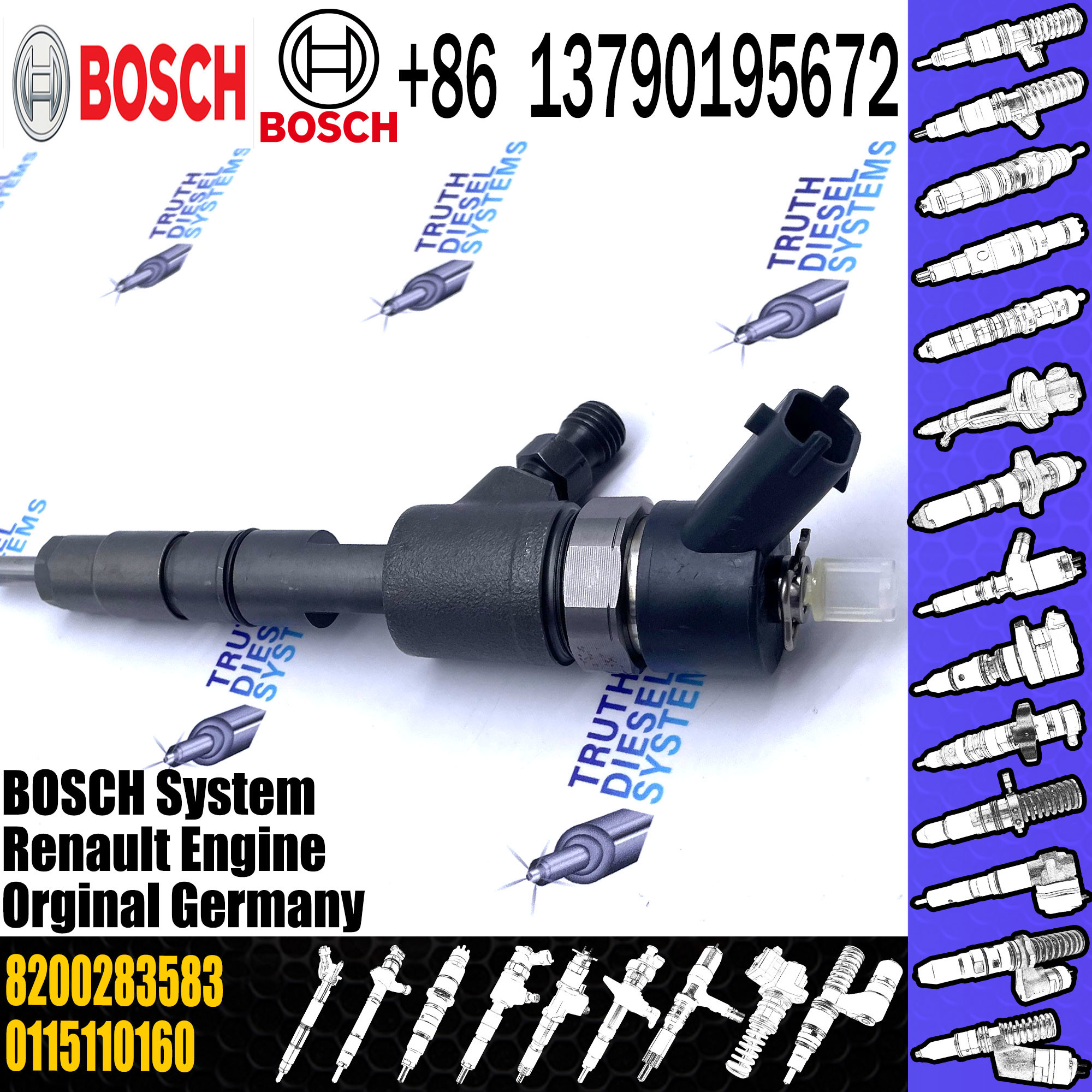 0986435098 Fuel Injection Pump ISO 8200279059 8200283583 0445110160