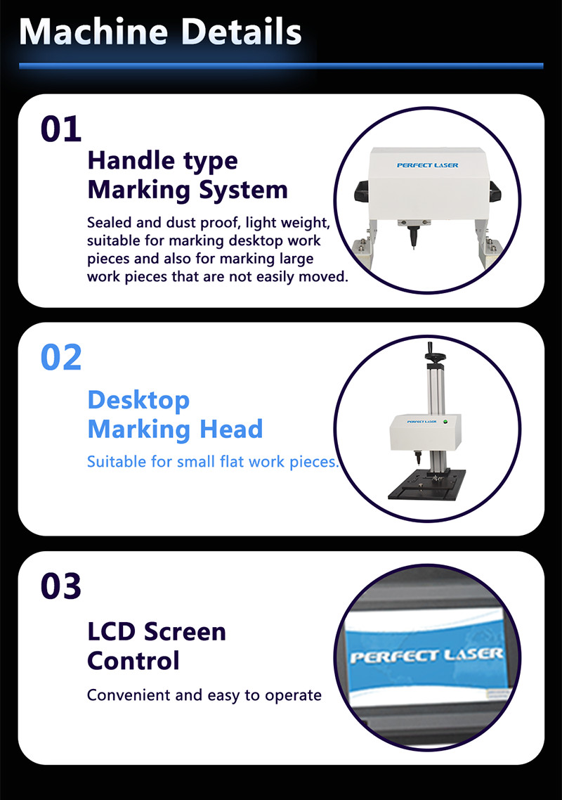LCD Control Desktop Handheld Dot Peen Marking Machine Multi Functional