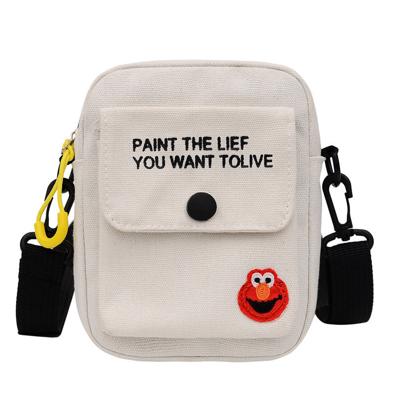 NEW 2024 NETWORK RED WITH THE SAME CANVAS CROSSBODY BAG BAG FEMALE BAG STUDENT SMALL FRESH HAND SHOULDER BAG