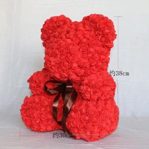 Quality Lovely Gift 30 Colors Artificial Rose Foam Rose Bear On Sale For Christmas for sale