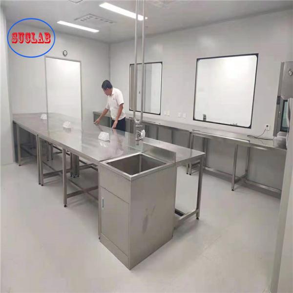 School Stainless Steel Lab Bench Floor Mounted Alkali Resistant