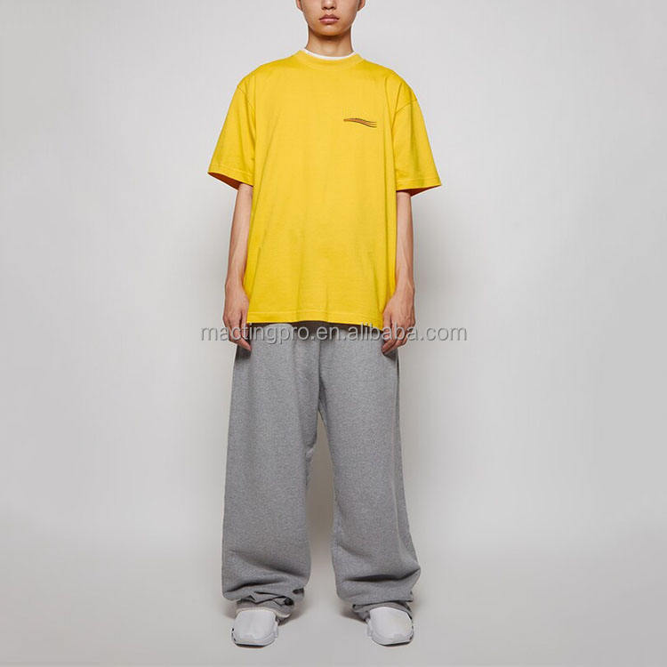 Custom Double Waist Wide Leg Men's Sweatpants in High Street Style with Fleece Cotton