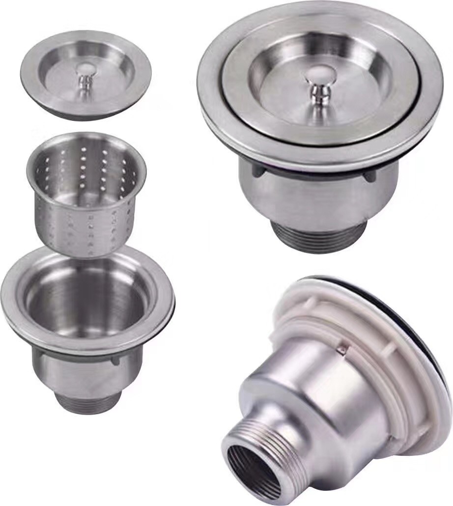 Kitchen 18G Stainless Steel Dish Sink Strainer Bathroom Sink Waste Kit