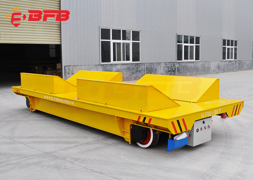 Intelligent Charger Battery Operated Steel Coil Transfer Car Moving On Rail Road 50 Metric Ton Capacity