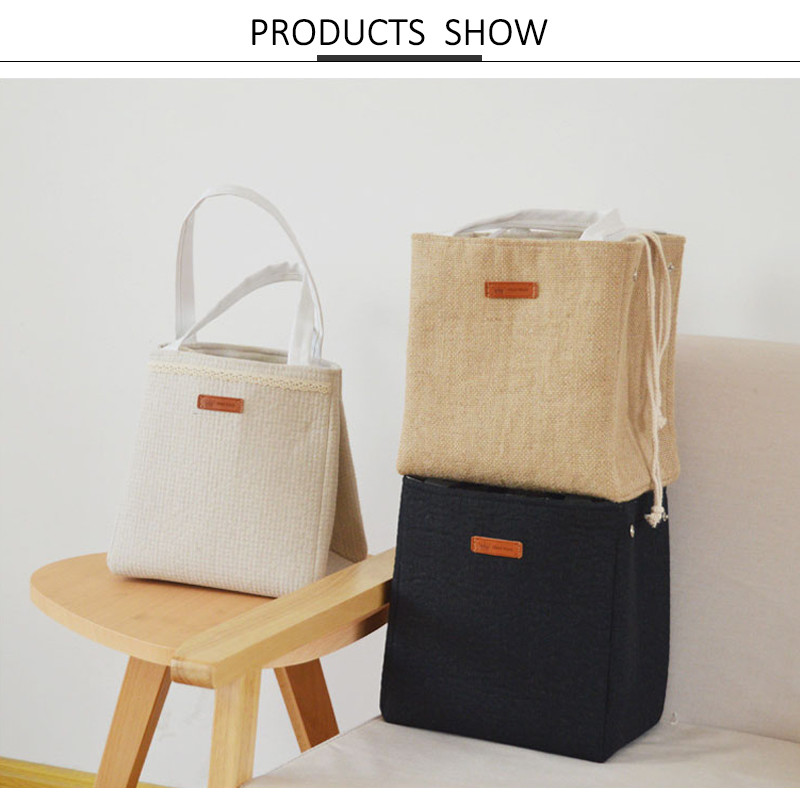 Outdoor H24Cm Waxed Canvas Insulated Lunch Cooler Bags