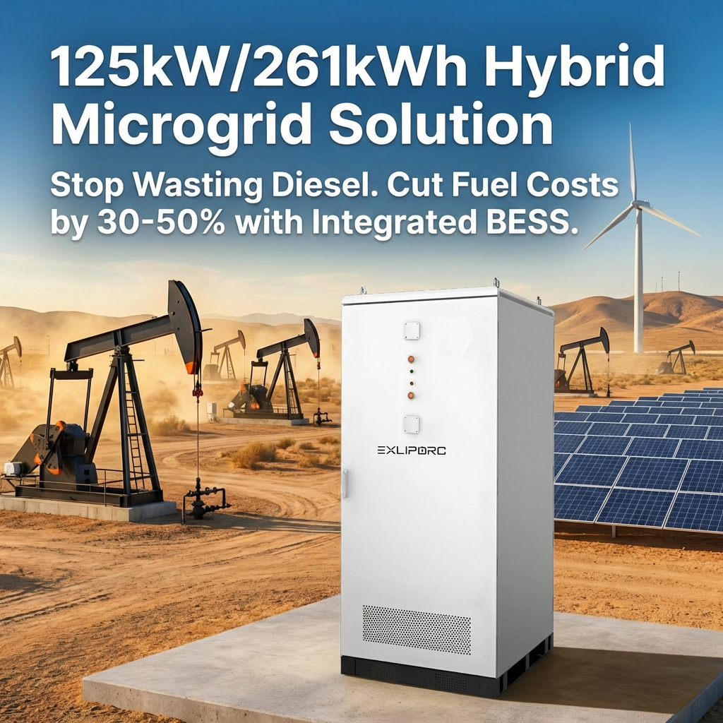 125kW 261kWh Liquid Cooling BESS Energy Storage System for Oil & Gas Hybrid Microgrid