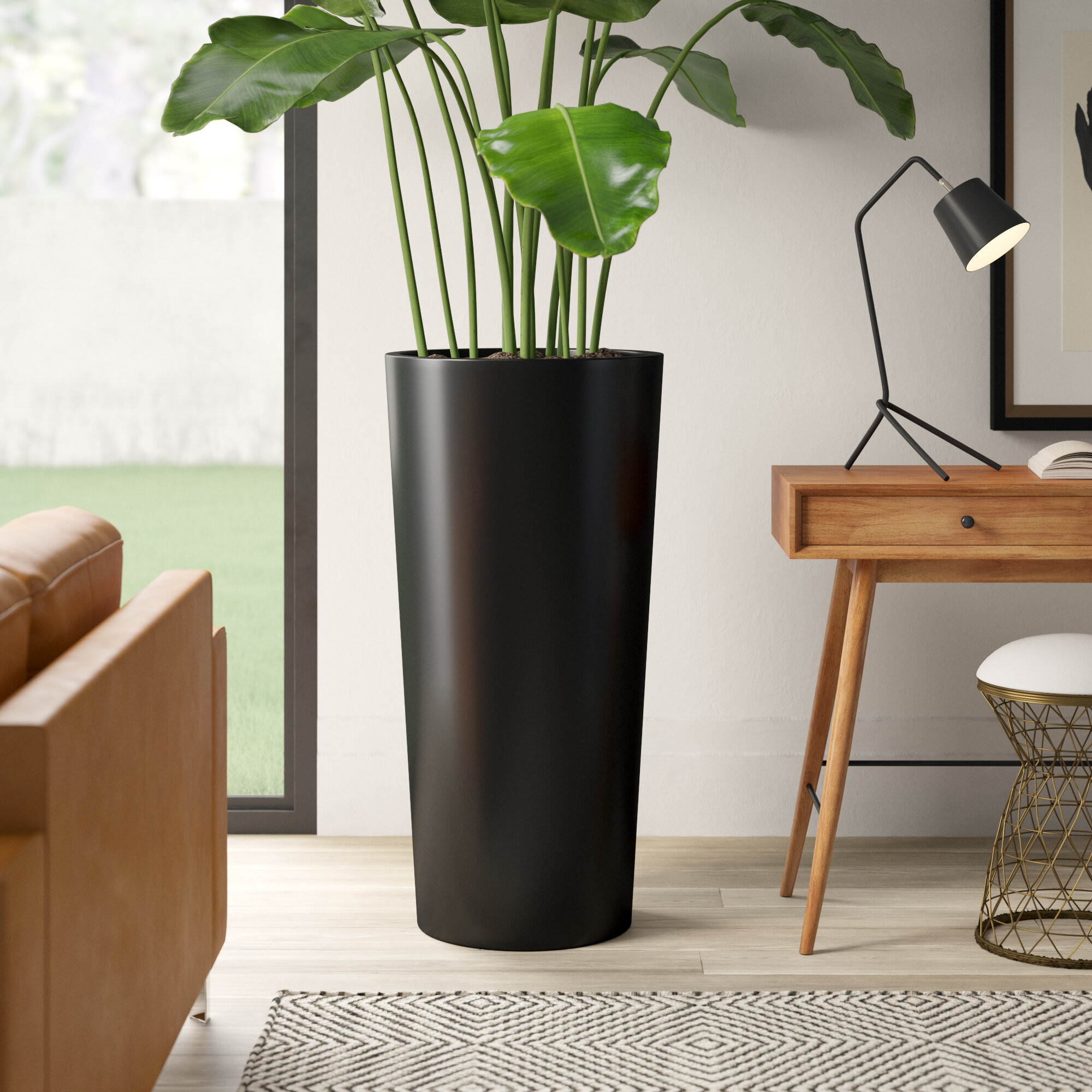 Waterproof Fiberglass Flower Pots Resin FRP Plant Pots For Decor