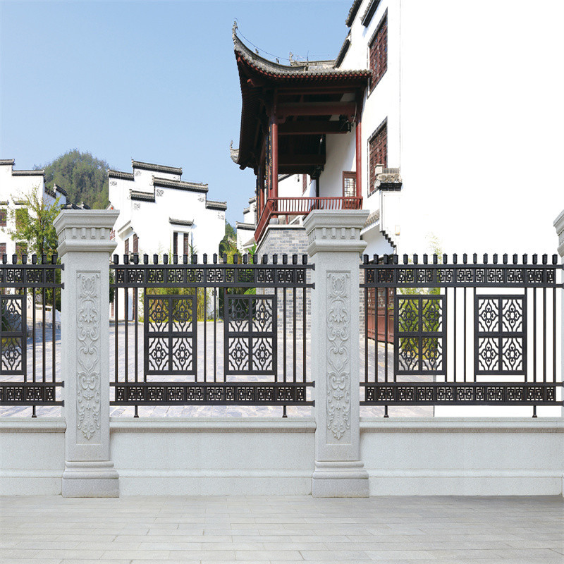 Commercial Aluminum Railing Balusters Slat Fence Pickets Black Customized