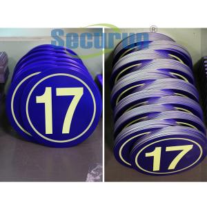 Quality Adhesive luminescent Aluminum Blue Reflective House Numbers Sign For Mailbox for sale