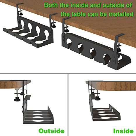 Under Desk Cord Organizer and Clamp Mount System for Tidy Cable Management 43*10*10cm
