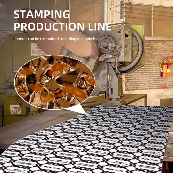 1500mm Width Gold Water Ripple Sheet For Ceiling Stainless Steel 304 Plate