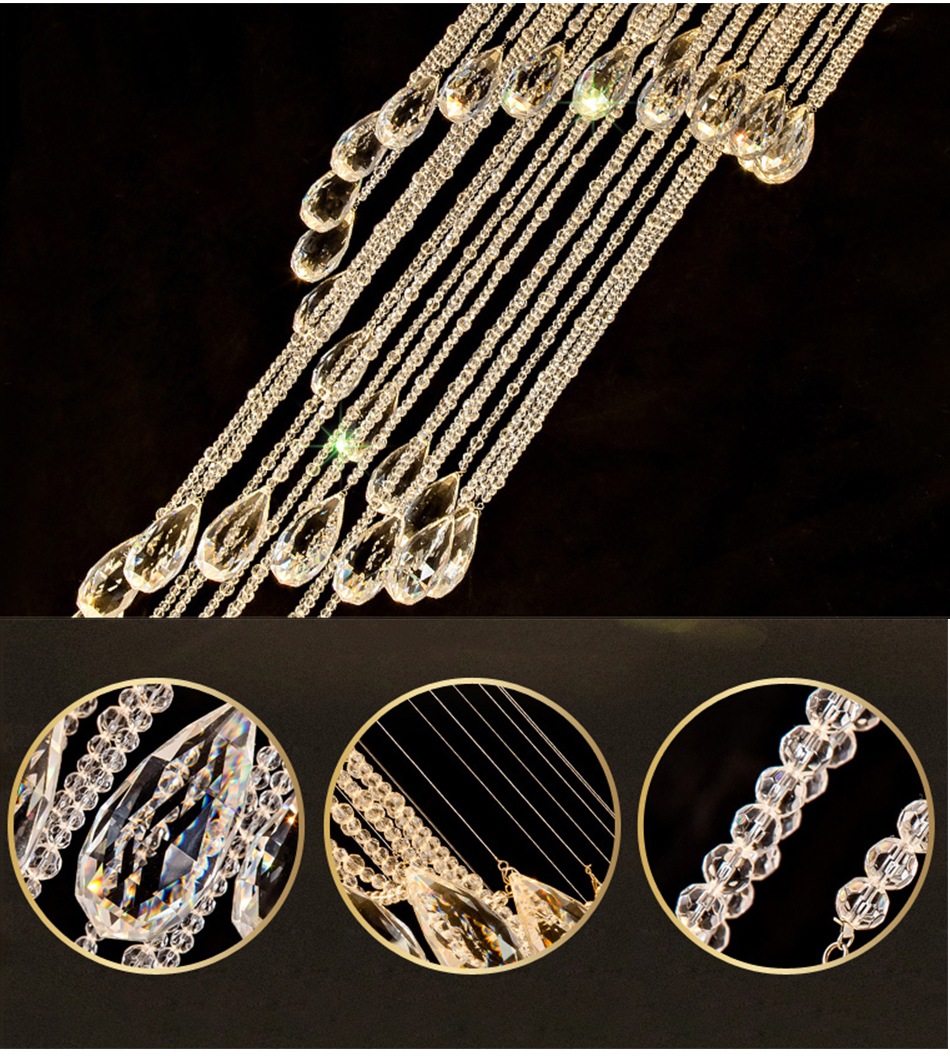 Modern Double Spiral Staircase Lustre Crystal ceiling lights for entrance hallway(WH-NC-54)