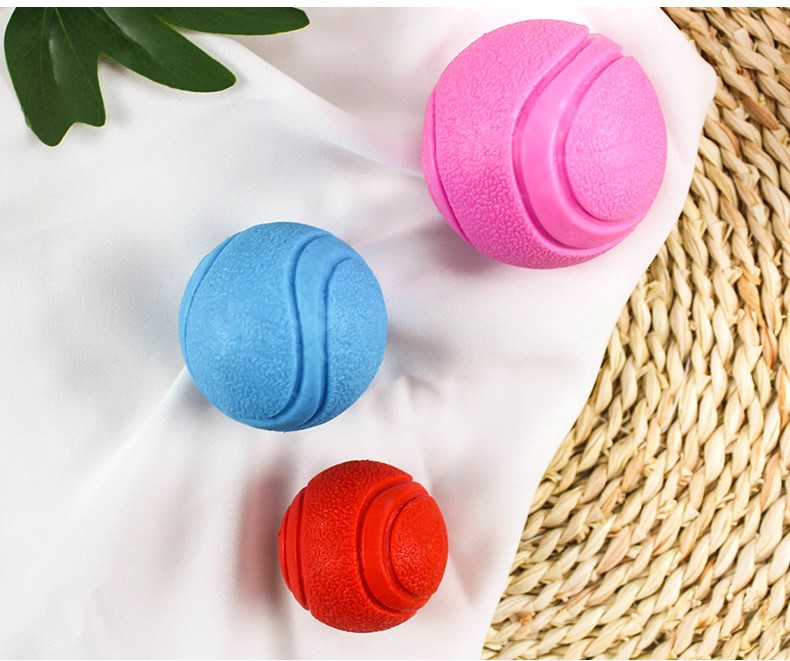 Teeth Cleaning Playing Training Ball for Dogs Natural TPR Foam Durable Indestructible Blue/Red/Pink