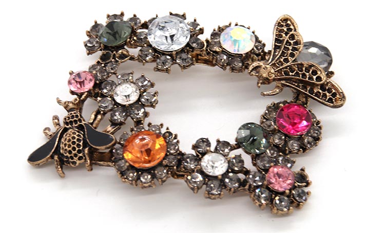 Bee Shape Popular Crystal Shoe Buckles 65mm*50mm Size Fashion Style