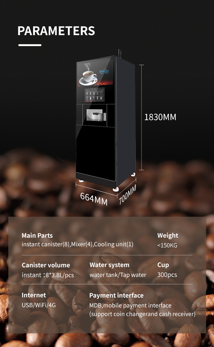 EVOACAS Self Service Coffee Machine For Business Mobile Payment Interface