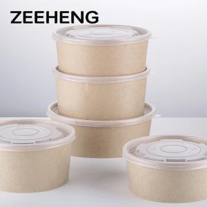 Quality 32oz 1000ml Oil Proof Bamboo Paper Salad Takeaway Bowls for sale