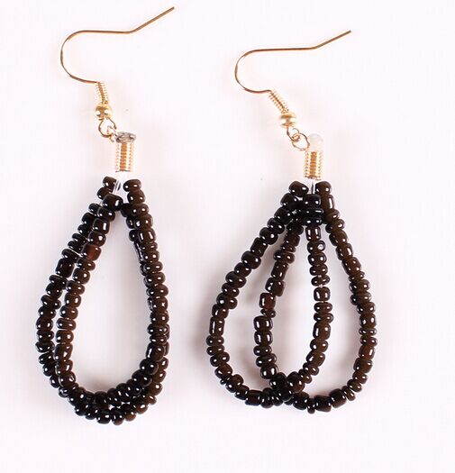 Bohemian temperament simple handmade beads earrings