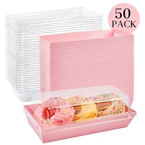 Charcuterie Boxes With Clear Lids, Pack Pink Bakery Boxes, Cookie Boxes, Small Treat Boxes For Pastry, Sandwich, Cupcakes, Strawberries, Dessert To Go