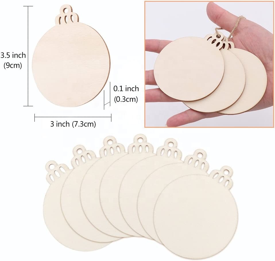 Creative DIY Round Shape Wooden Crafts Door Tag For Decorations Hanging Tag