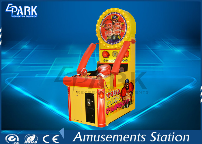 Kids Arcade Punching Machine / Punching Game Machine Steel Wooden Material