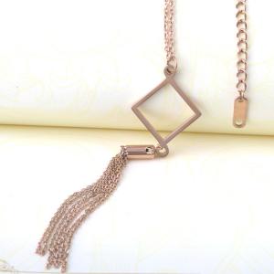 China Long tassel Necklace with Stainless Steel Materials,High End Fashion Jewelry Women′s Sweater Tassel Pendant Necklace on sale