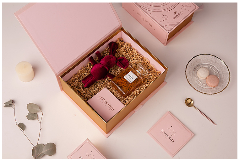 Recyclable Wholesale Custom Logo DIY perfume packaging baby pink gift set box