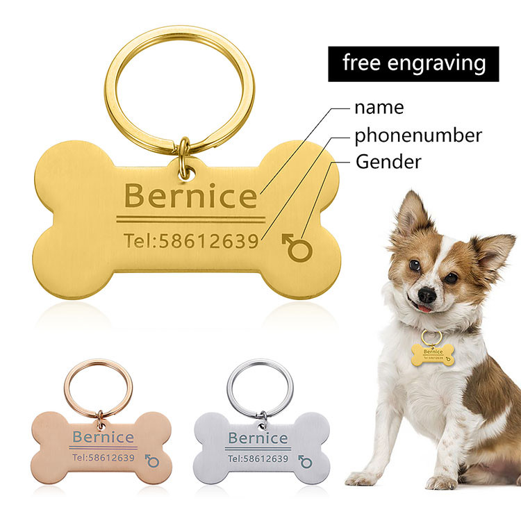 Blank Dog Tags On Collar Personalised Stainless Steel Dog Id Tags