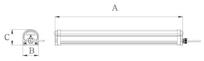 Durable Dust Proof Led Lights Vapor Proof Led Light BOKE Driver AC 100~277V