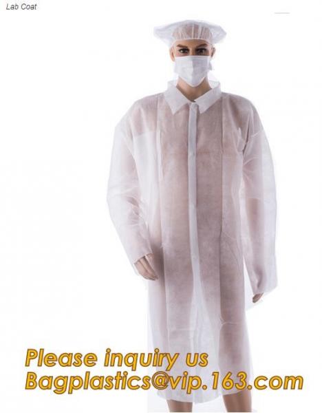 Buy durable chemical resistant lab coats,elastic material coverall workwear,Disposable Medical Nonwoven White Lab Coat at wholesale prices