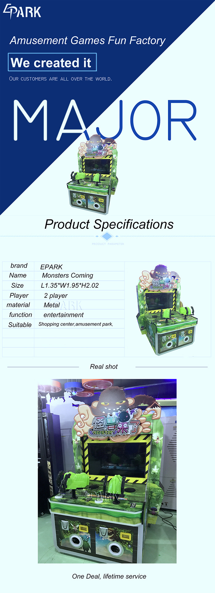 Monsters Coming ticket redemption machine arcade video game machines