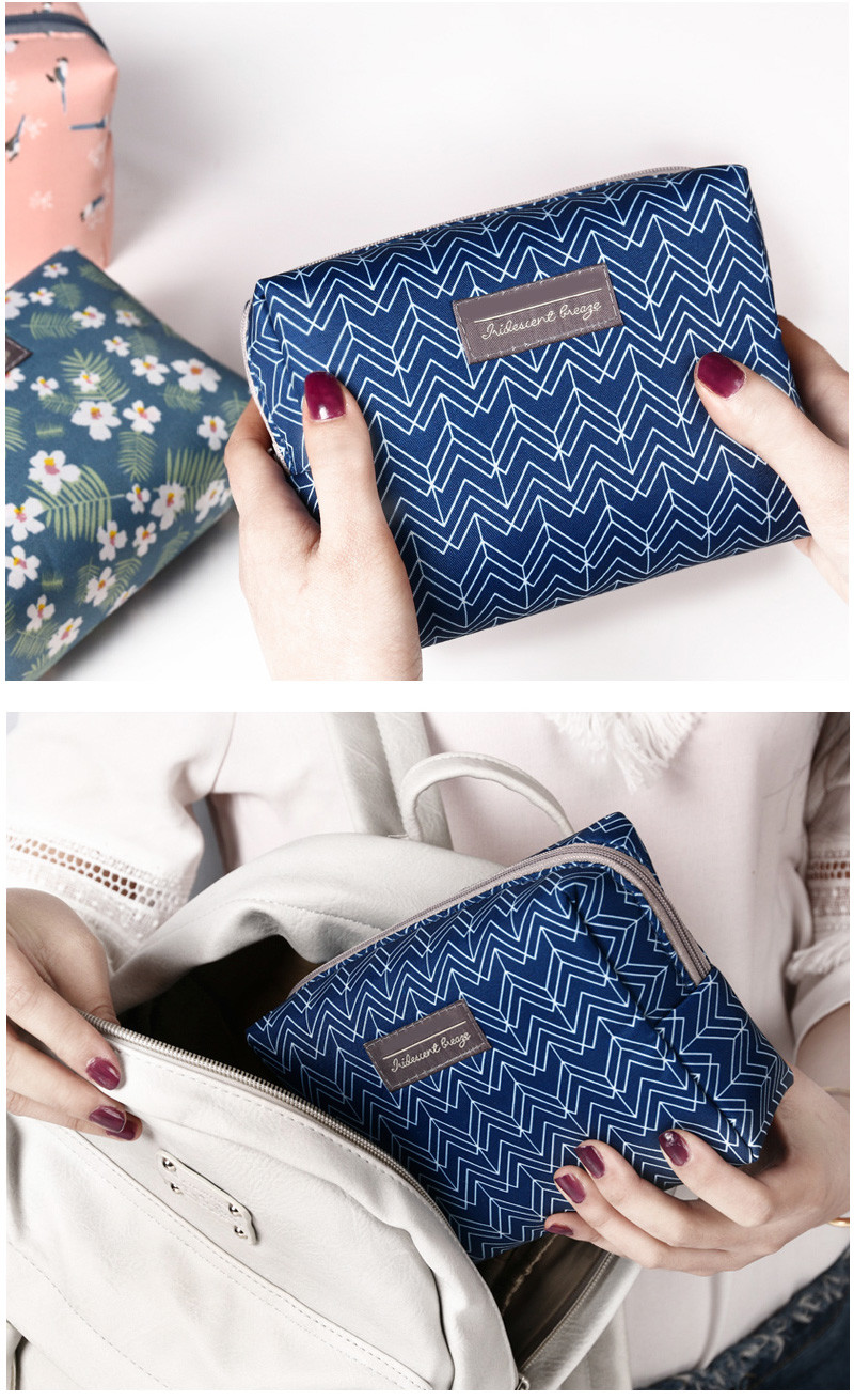 Zipper Polyester Cosmetic Bag