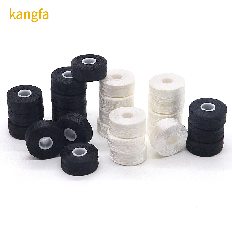 75D/2 Size L 144pcs/Box High Tenacity Polyester White Black Machine Bobbin Thread