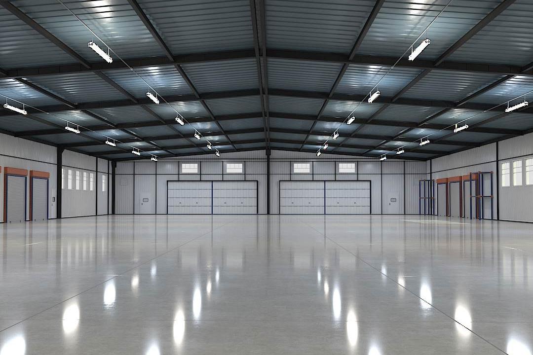 Modern Prefab Steel Warehouse Buildings , High Rigidity Steel Frame Industrial Building