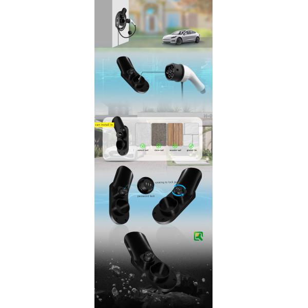 BYD MG Type 2 EV Charger Gun Holder With Lock And Cable Hook Dummy Socket Wall Mount