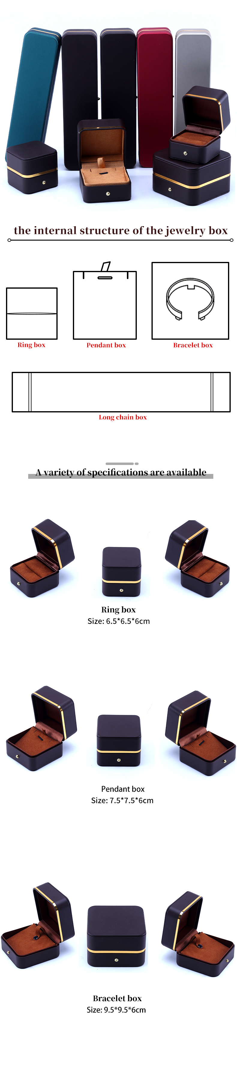 Custom Leather Jewelry Packaging Box for Earrings Necklaces and Rings Stylish Design