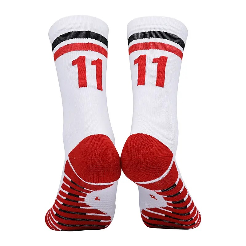 Custom Woven Anti Slip Breathable Pattern Basketball Football Training Athletic Socks