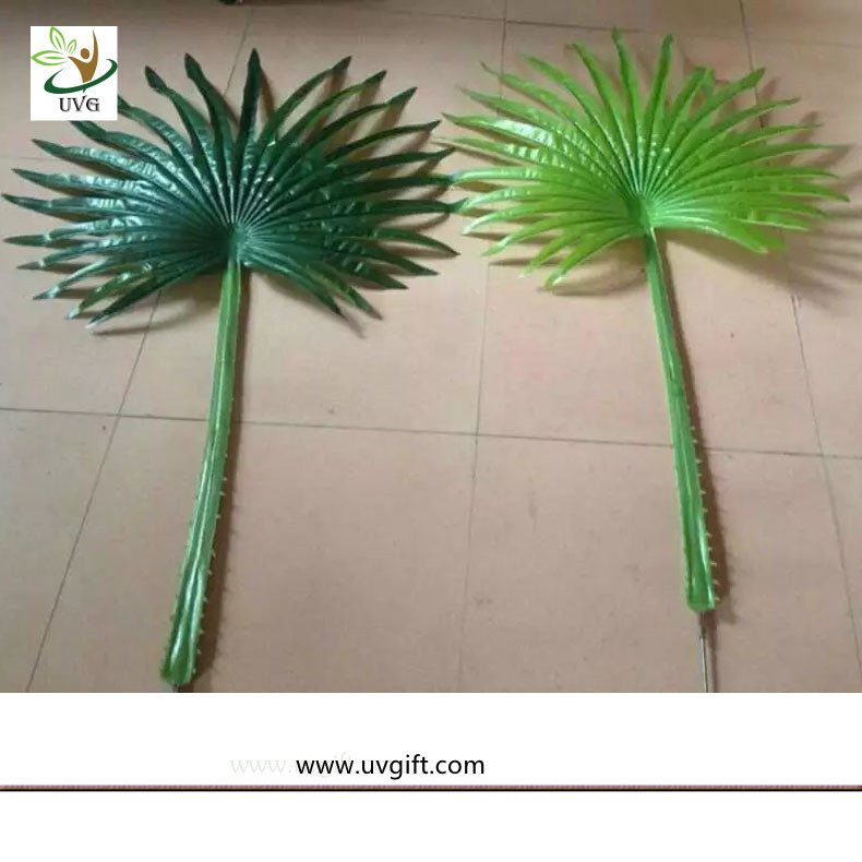UVG environmentally friendly material fake plastic Fan palm leaves for indoor trees decoration PTR063