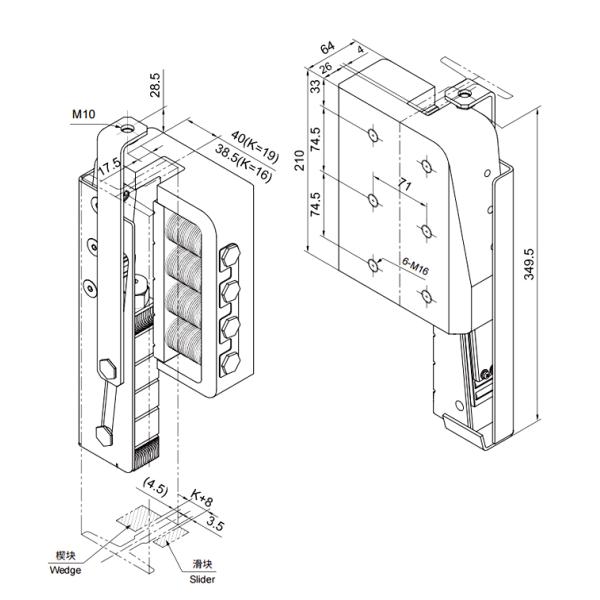 Progressive Elevation Safety Gear Reliable Overspeed Protection For Elevators