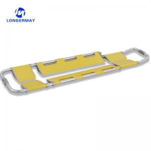 China Stainless Steel Length Adjustable Foldable Medical Ambulance Emergency Scoop Stretcher on sale