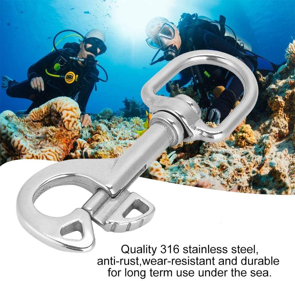 OEM Polished Finish 316 Stainless Steel Butterfly Single Swivel Eye Bolt Diving Snap Hook
