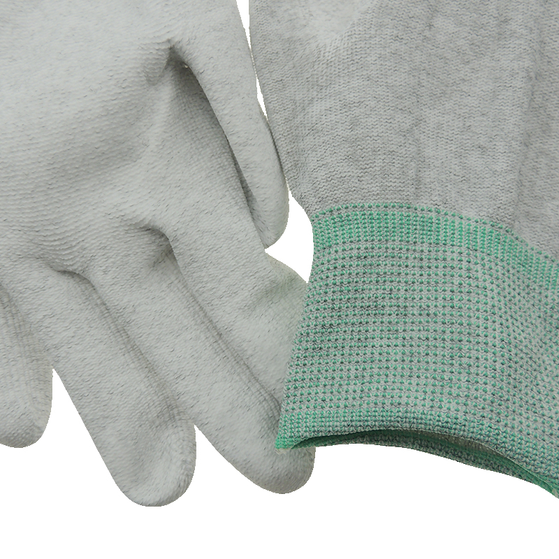 White Cleanroom Antistatic Nylon ESD PU Palm Gloves