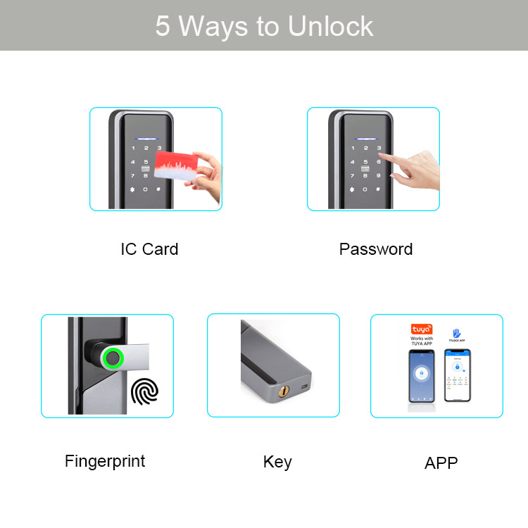 Card Password Tuya Deadbolt Keyless Smart Fingerprint Door Lock Smart Locks