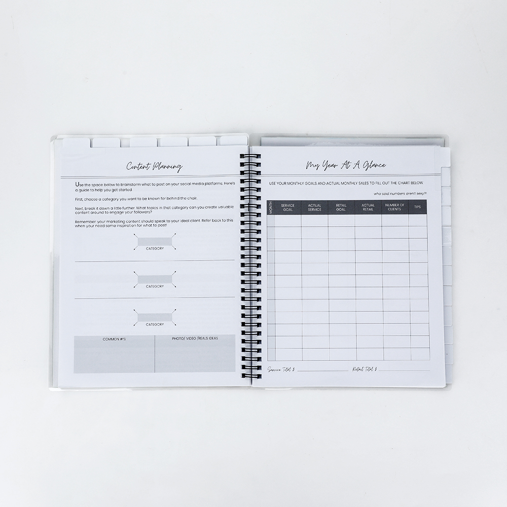 2024 Custom Printing Weekly Planner Spiral Binding Notebook with Pocket and Sticker