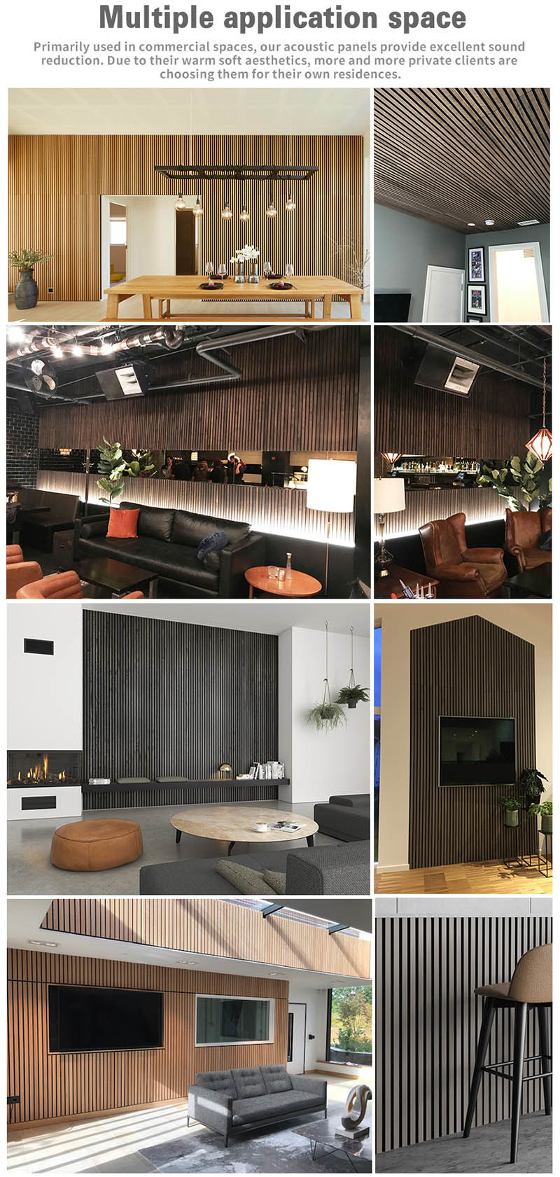 High Quality Sound Absorption 2.4m / 2.7m / 3.0m Wood Slat Akupanel Slatted Wooden Acoustic Panel For Wall or Decoration