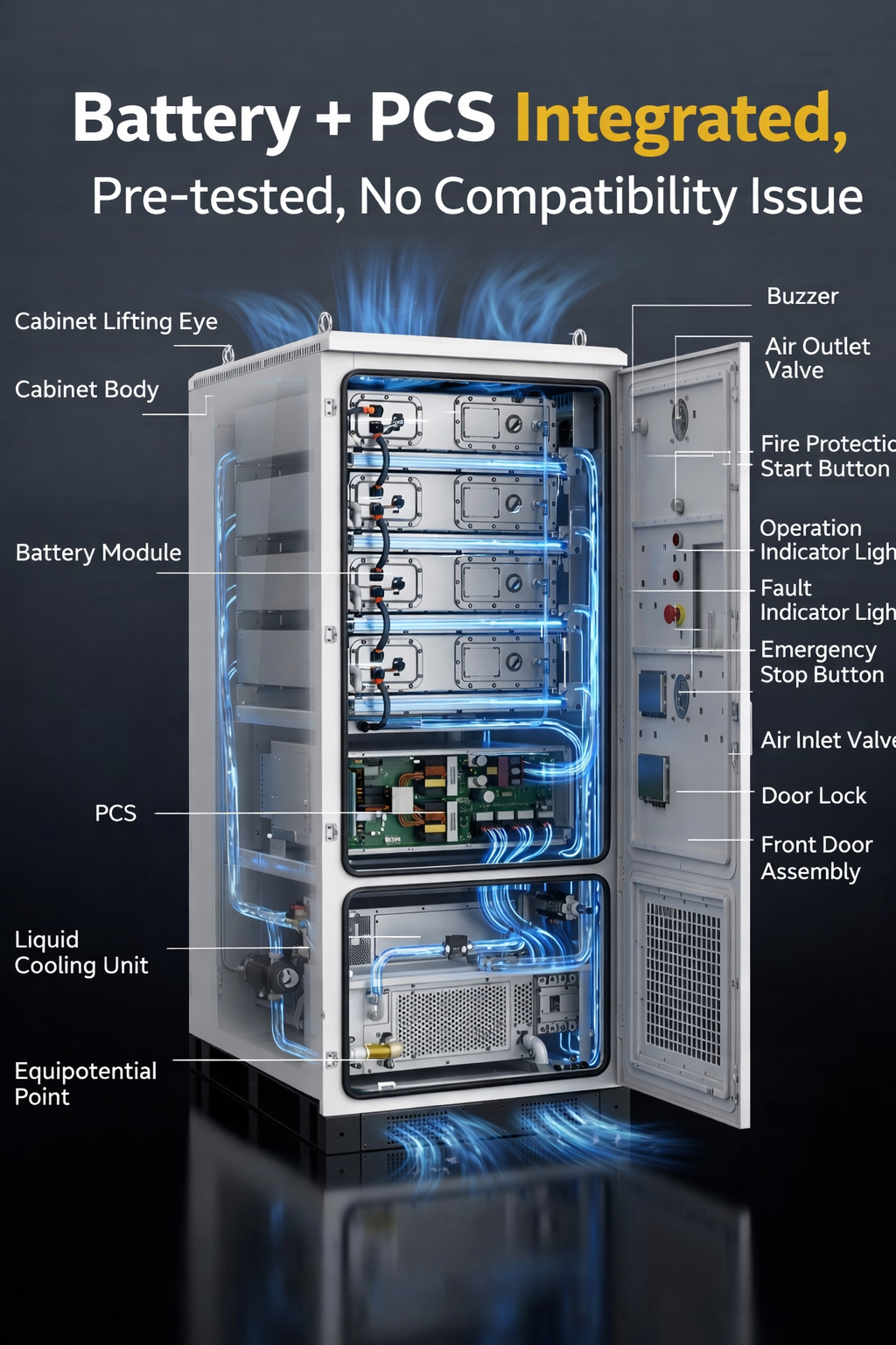 125kW/261kWh Liquid Cooling BESS with Off-grid Capability for Mining and Remote Areas