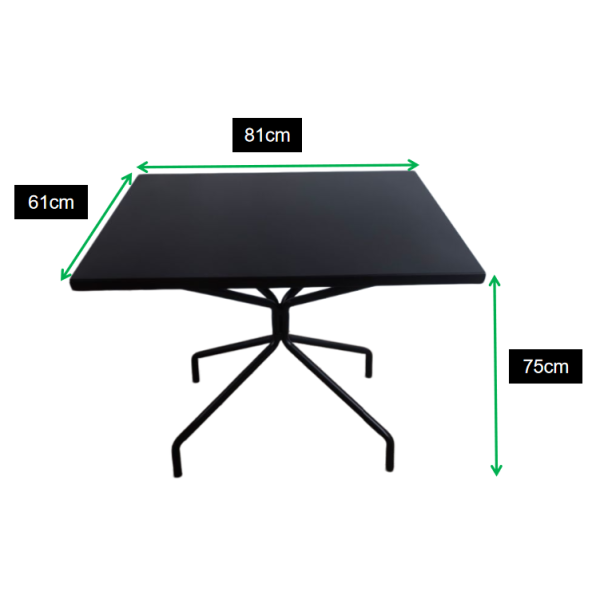 31inch Solid Rectangular All-Weather Aluminum Outdoor Table with Geometric Leg Design for Hotel Resort