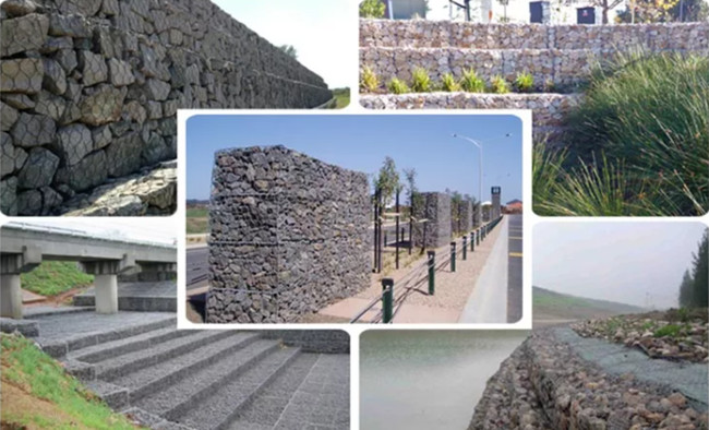 Normal Size Stone Retaining Wall Galvanized Gabion Box 2m X 1m X 1m For Sea Wall Contruction