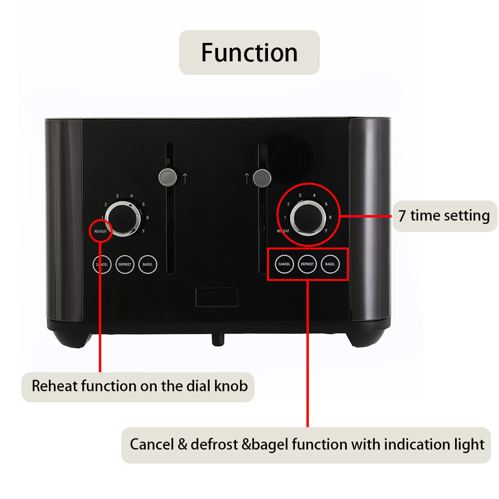 120v 4 Slice Sandwich Toasters Stainless Steel For Household