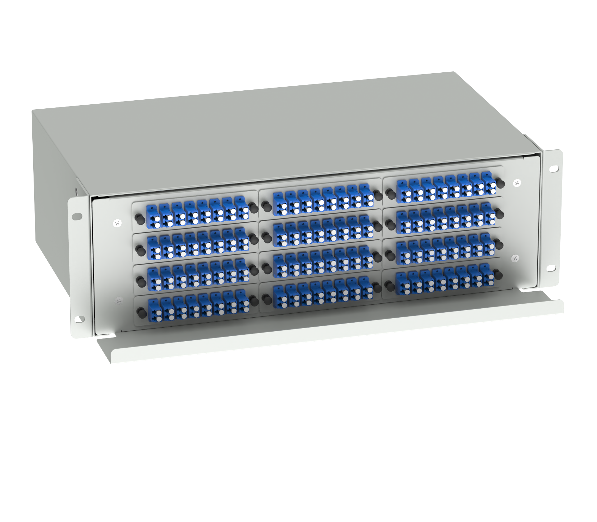 Data Center LC Type 192 Ports Optic Fiber Distribution Patchpanel Fiber Optic Equipment WHITE