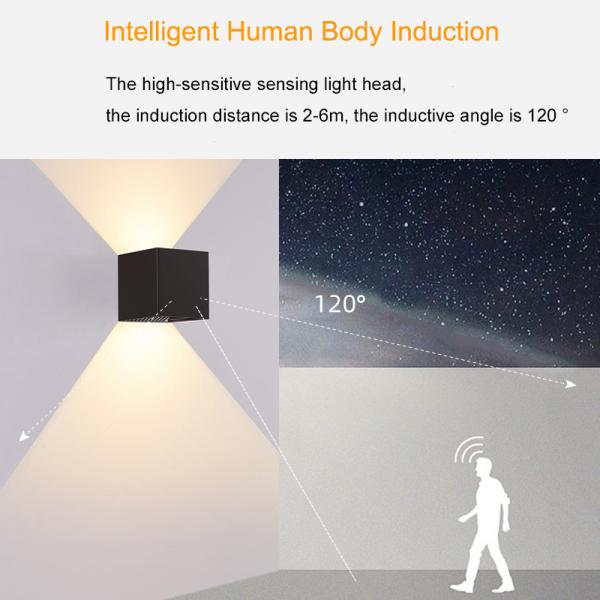 PIR Motion Sensor 12W Indoor LED Wall Lamp Up And Down Waterproof